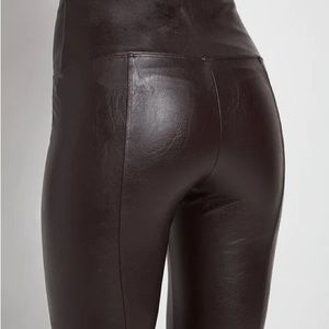 Lysse New York Brown Vegan Leather Leggings textured